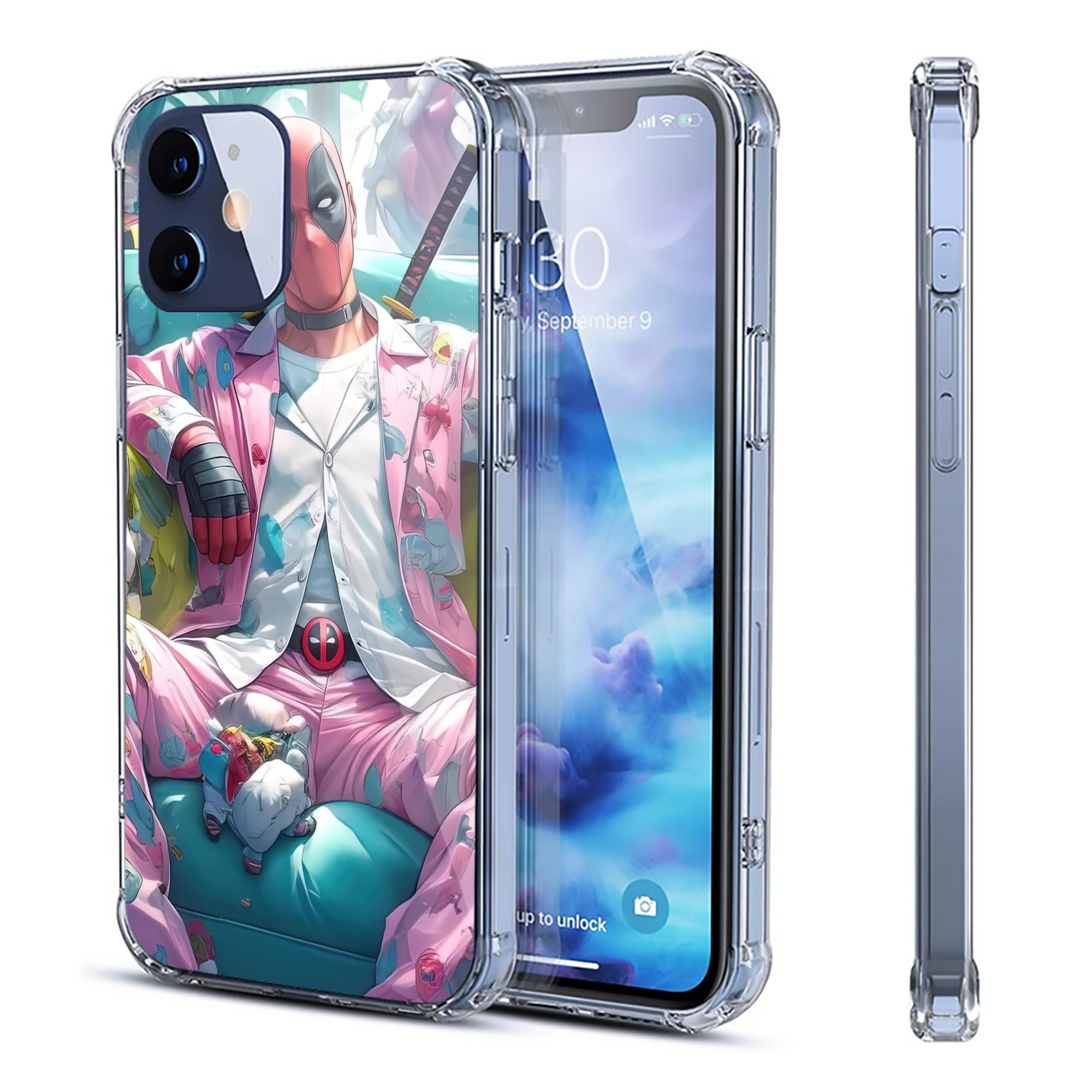 （画像用） Deadpool デッドプール 【iPhone 12シリーズ対応】透明スマホケース（クリアソフトケース）